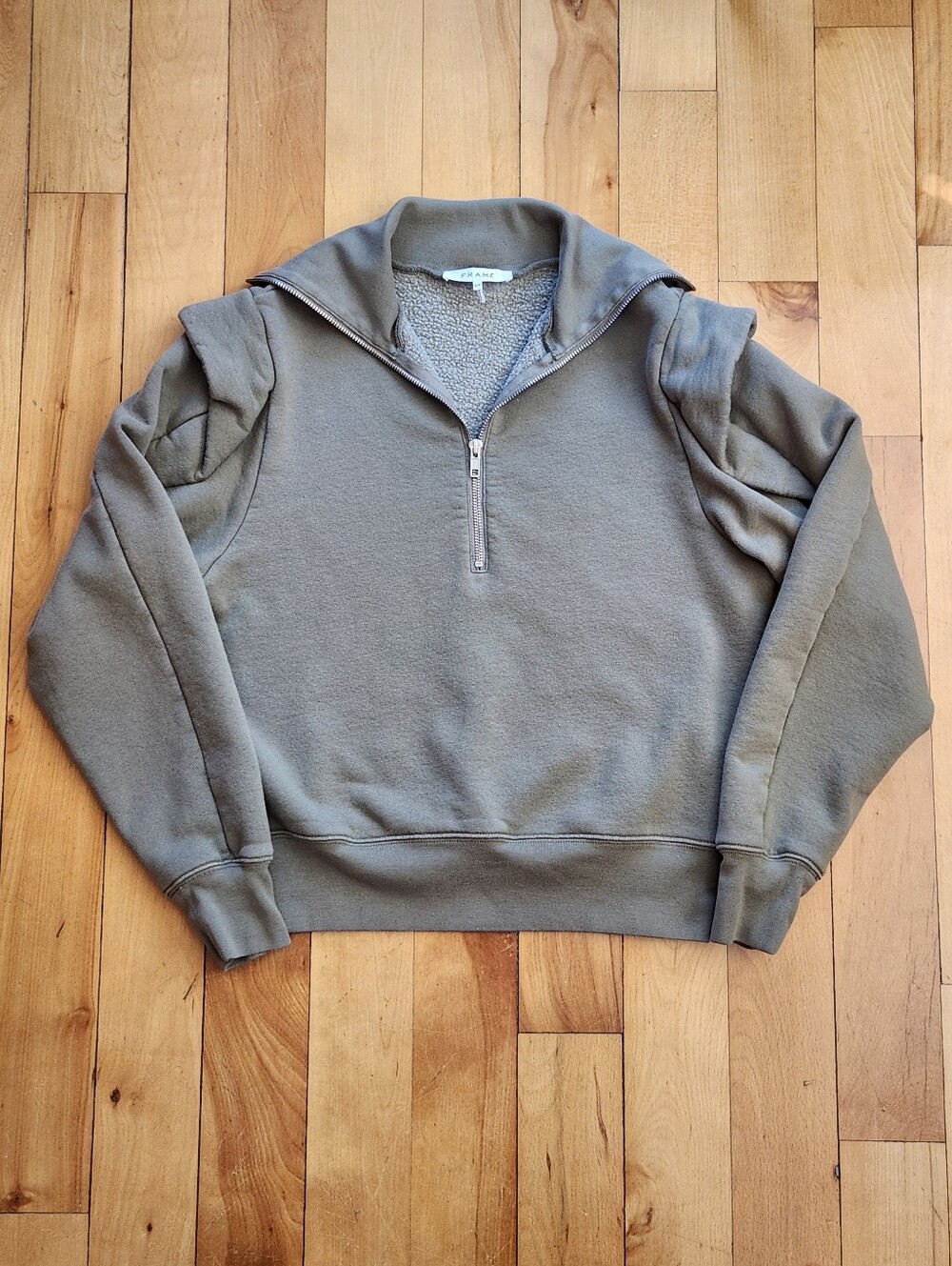 Frame Sporty Quarter Zip Sweatshirt - S